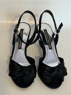 Classic Black Bow Slingback Heels